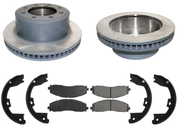 Rear Disc Brake Rotors Fleet Brake Pads for Ford F250 Super Duty 2023-2024 4x4
