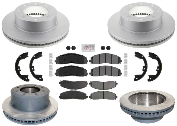 F&R Disc Brake Rotors Fleet Brake Pads for Ford F250 Super Duty 2023-2024 4x4