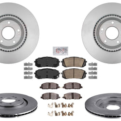 F&R Coated Brake Rotors Ceramic Pads For Hyundai Elantra 2021 2022 2023 1.6L