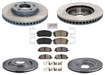 F&R Coated Brake Rotors Ceramic Pads For Hyundai Elantra 2021 2022 2023 2.0L