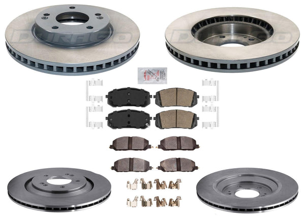 F&R Coated Brake Rotors Ceramic Pads For Hyundai Elantra 2021 2022 2023 2.0L