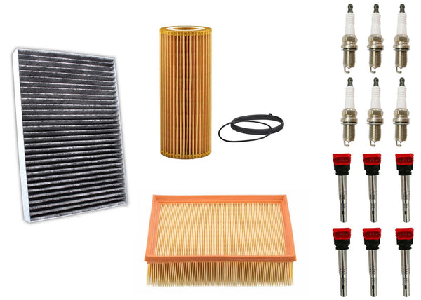 Ignition Coil & Air Cabin Filter Spark Plugs for Audi A4 Quattro 2005-2008 3.2L