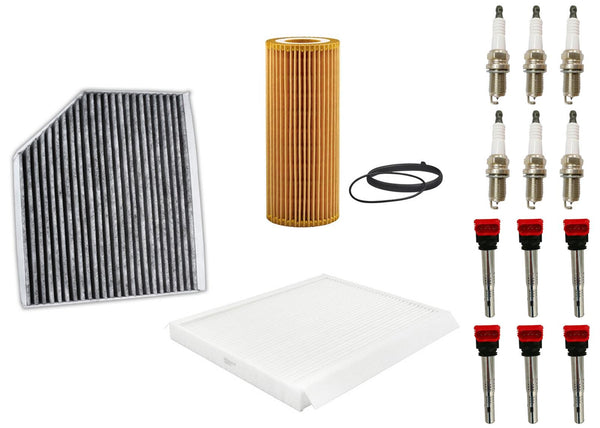Ignition Coil & Air Cabin Filter Spark Plugs for Audi A5 Quattro 2008-2010 3.2L