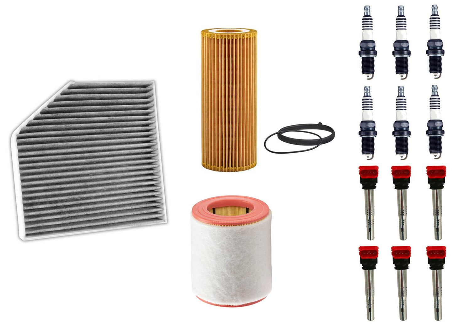 Ignition Coil & Air Cabin Filter Spark Plugs for Audi A7 Quattro 2012-2015 3.0L