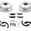 Rear Brake Disc Rotors,Ceramic Pads & Parking Shoes For 04-2008 Ford F150 6 Stud