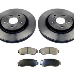 For 2010-12 Honda Crosstour Front Wheel Drive Front Brake Rotors & Ceramic Pads