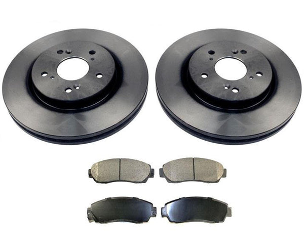 For 2010-12 Honda Crosstour Front Wheel Drive Front Brake Rotors & Ceramic Pads