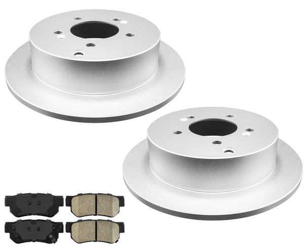 For 2001 2002 2005 2006 Hyundai Santa Fe Rear Brake Rotors & Ceramic Brake Pads