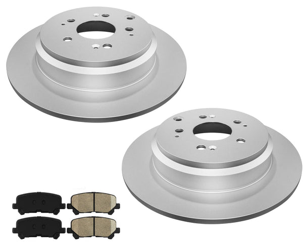 Rear Brake Rotors & Ceramic Pads For 2007-2013 MDX 2010-2013 ZDX 09-11 Pilot