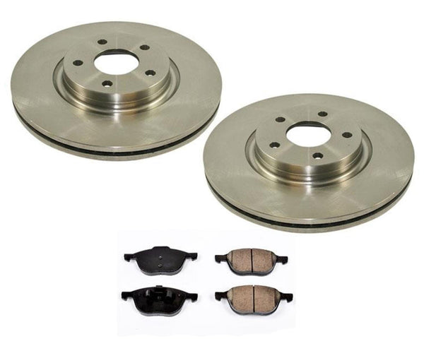 For 2007 2009 2013 Volvo C30 W/ 300MM 11 7/8 Frt Brake Rotors & Ceramic Pads