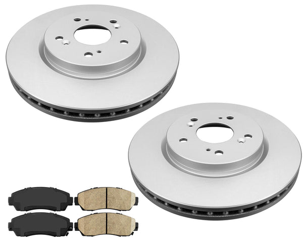 (2) Rotores delanteros y pastillas de freno de cerámica para Acura RDX 07-12 para Honda CR-V 07-11