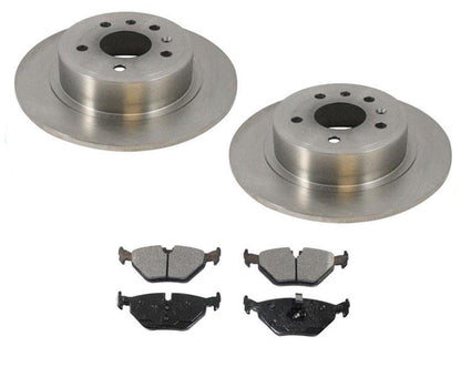 Rotores de freno de disco sólido trasero y pastillas de freno para Saab 95 9-5 3.0L Turbo 2000-2003