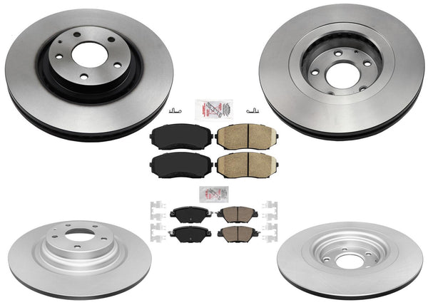 Rotores de freno delantero y trasero y pastillas de cerámica, todos para Mazda CX-9 2016-2022