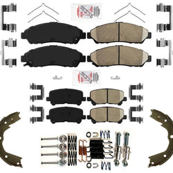 Front & Rear Disc Brake Pads Parking Shoes for Acura MDX 2007 2010 2011 2013