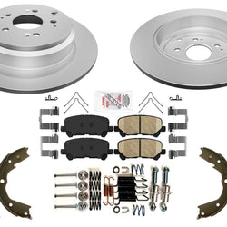 Rear Disc Brake Rotors & Pads Parking Shoes for Honda Pilot 2012 2013 2014 2015