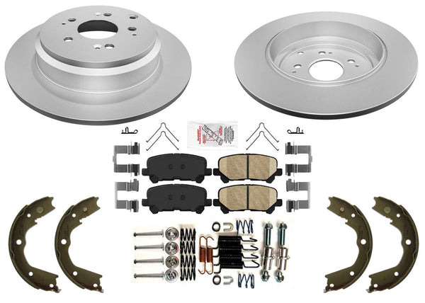 Rear Disc Brake Rotors & Pads Parking Shoes for Honda Pilot 2012 2013 2014 2015