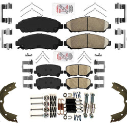 Front Rear Disc Brake Pads & Parking Shoes for Honda Pilot 2012 2013 2014 2015