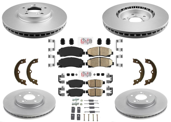 F&R Coated Brake Rotors Ceramic Pads For Acura TL 2009 2010 2011 2012 2013 2014
