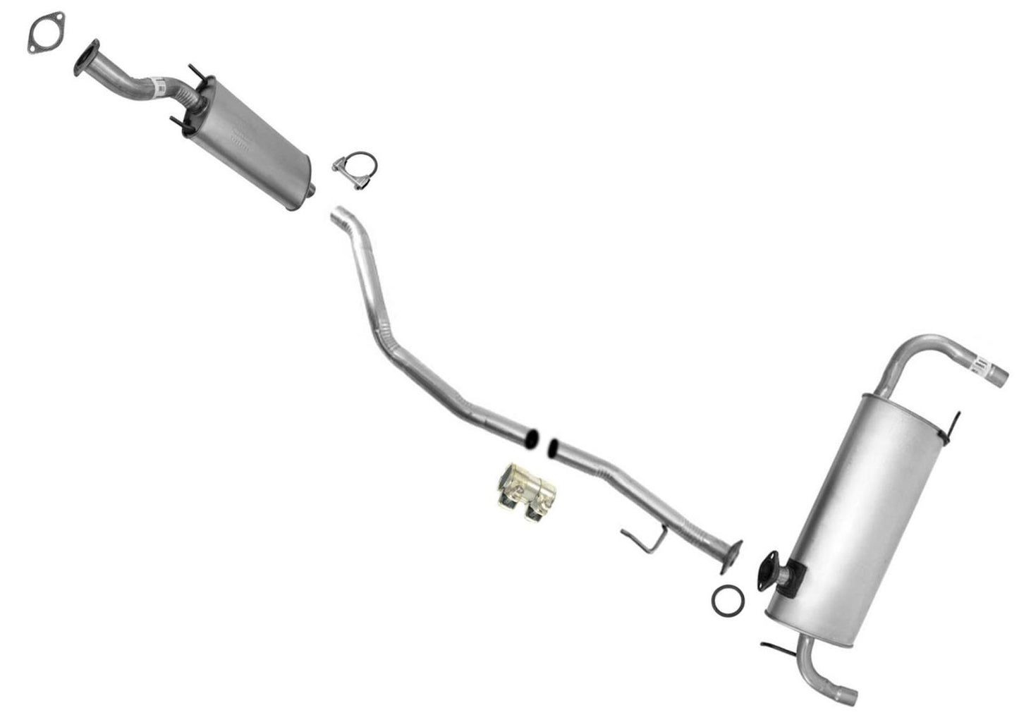 Middle Muffler with Extension Pipe & Rear Muffler for Nissan Murano 2009-2014