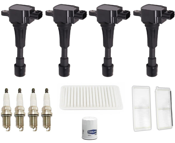 Ignition Coils Spark Plugs Air Cabin & Oil Filters For Mazda 2 1.5L 2011-2014