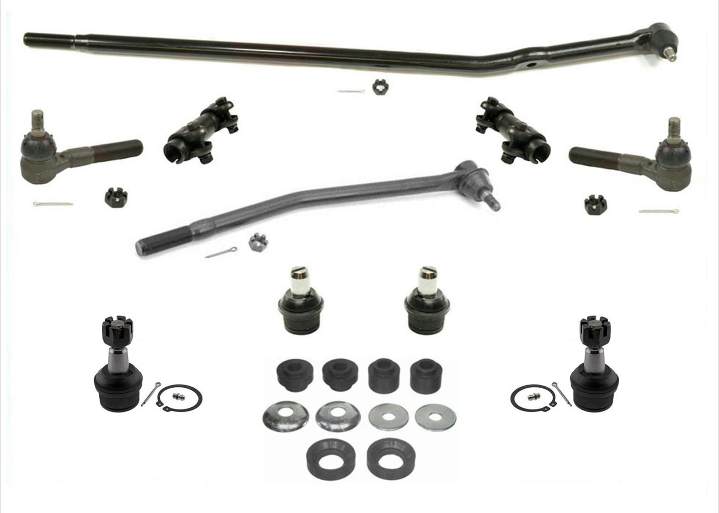 Varillas de amarre, enlaces de arrastre, rótulas superiores e inferiores, 11 piezas para Ford E150 Van 1992-2004