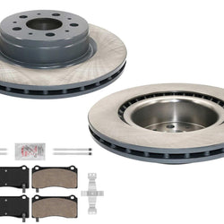 Front Coated Brake Rotors Ceramic Pads For Tesla 3 2017-2024 320MM Grey Caliper