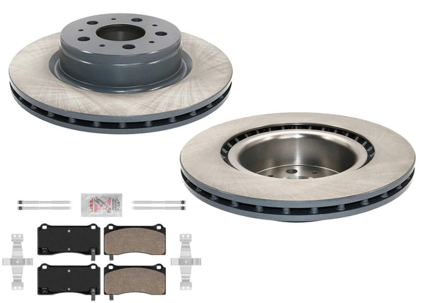 Front Coated Brake Rotors Ceramic Pads For Tesla 3 2017-2024 320MM Grey Caliper
