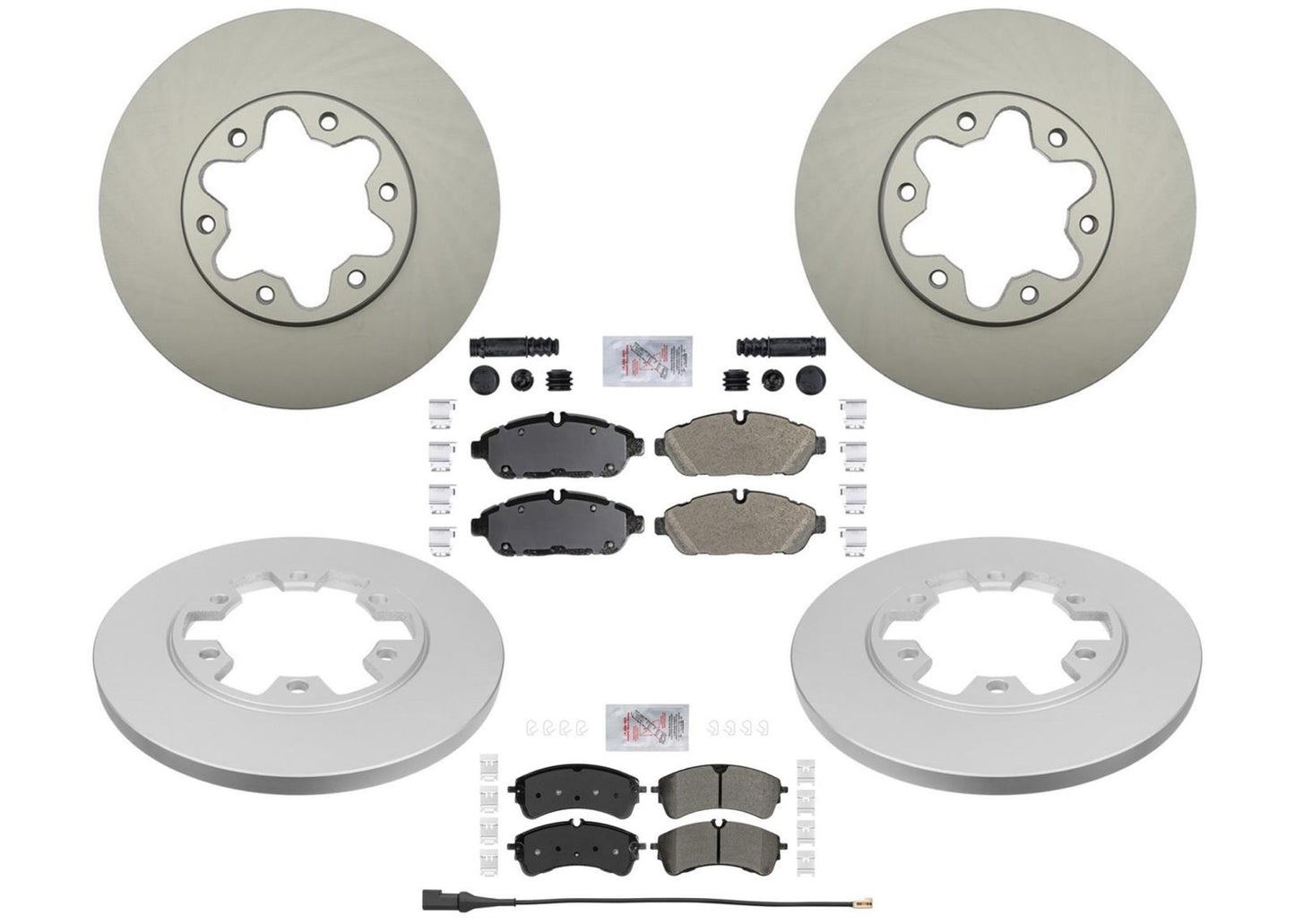 Pastillas de rotores de freno de disco recubiertas GEO para Ford Transit 350 6 pernos 4600LB 2020-2022