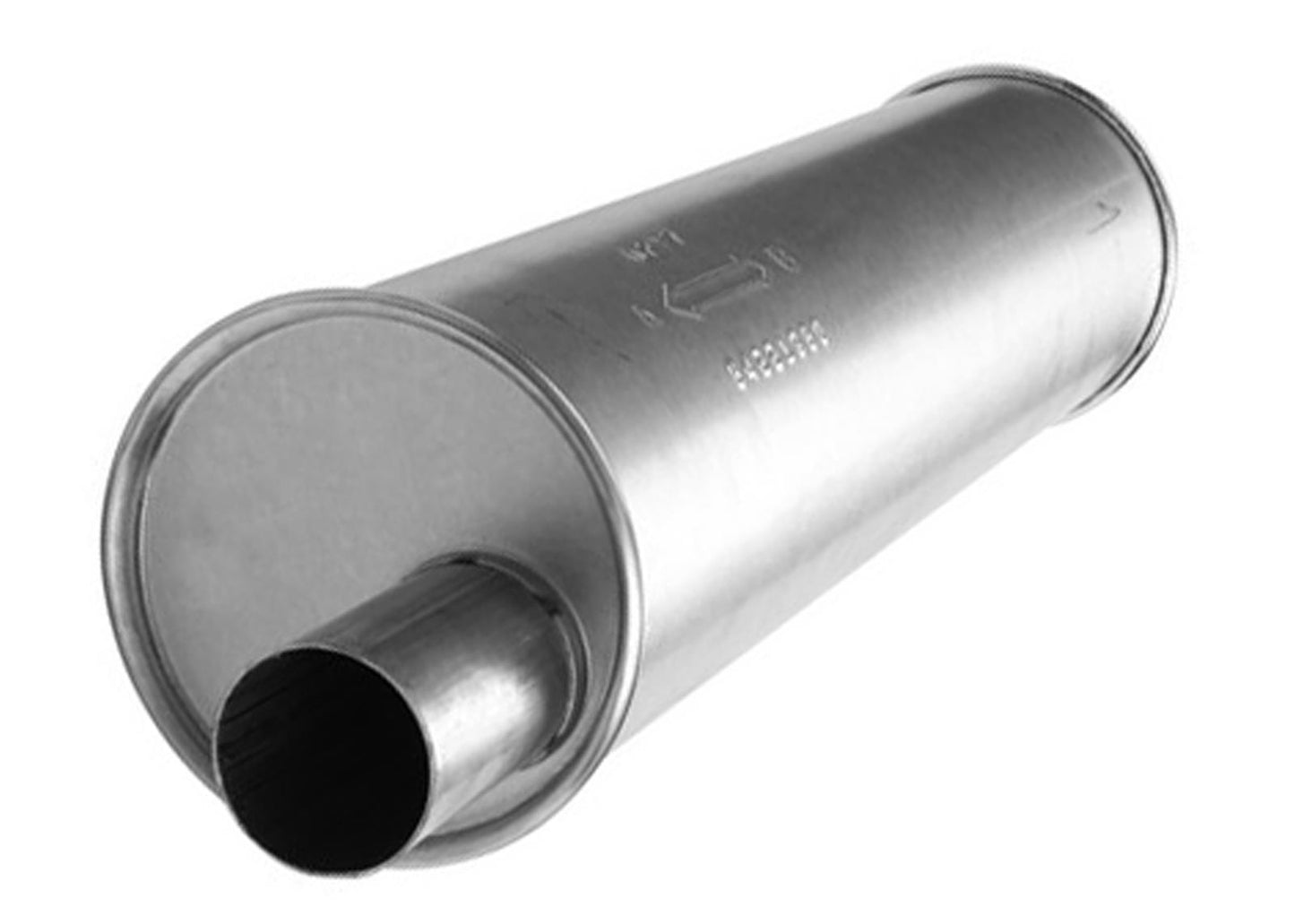 (2) 6" Round Universal Muffler 33" OAL 2.25ID 2.25ID Offset Offset