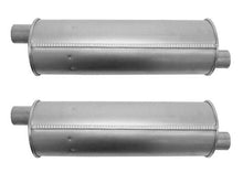 (2) 6" Round Universal Muffler 24" OAL 2.00ID 2.00ID Offset Offset
