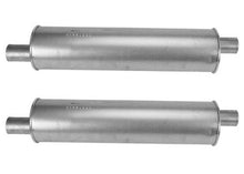 (2) 6" Round Universal Muffler 33" OAL 2.25ID 2.25ID Offset Offset
