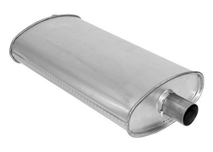 (2) 8 3/4" Oval Universal Muffler 21" OAL 1.75ID 1.75ID Offset Center