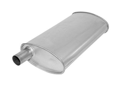 (2) 8 3/4" Oval Universal Muffler 21" OAL 1.75ID 1.75ID Offset Center