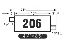 (2) 8 3/4" Oval Universal Muffler 21" OAL 1.75ID 1.75ID Offset Offset
