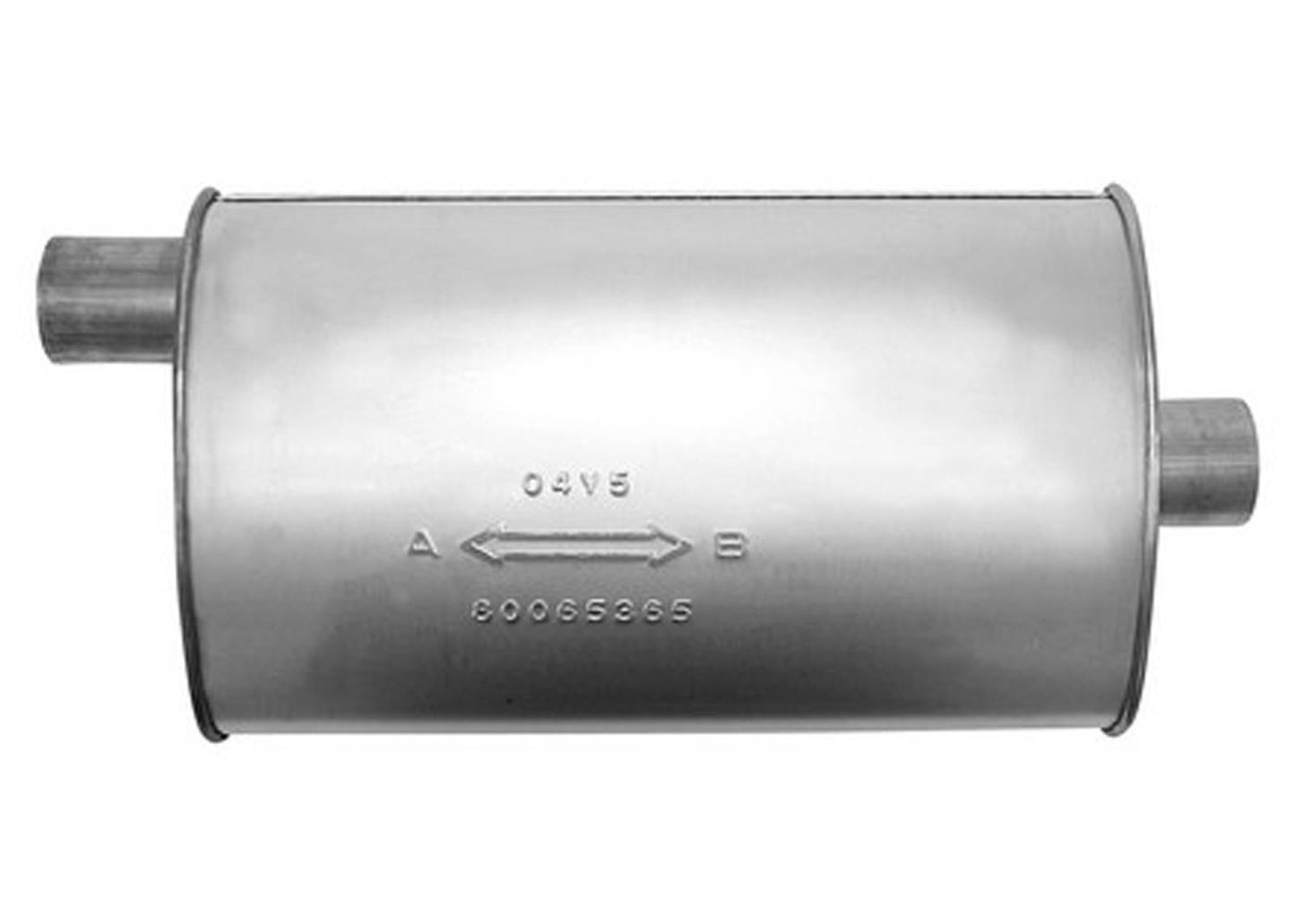 (2) 8 3/4" Oval Universal Muffler 21" OAL 2.00ID 2.00ID Offset Center