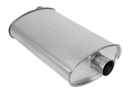 (2) 8 3/4" Oval Universal Muffler 21" OAL 2.00ID 2.00ID Offset Center