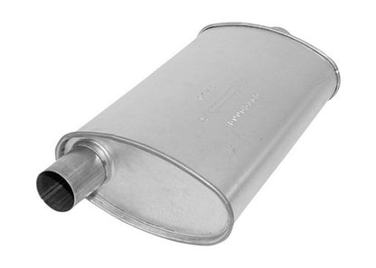 (2) 8 3/4" Oval Universal Muffler 21" OAL 2.00ID 2.00ID Offset Center