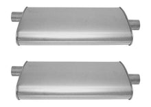 (2) 10 1/2" Oval Universal Muffler 26" OAL 2.00ID 2.00ID Offset Center