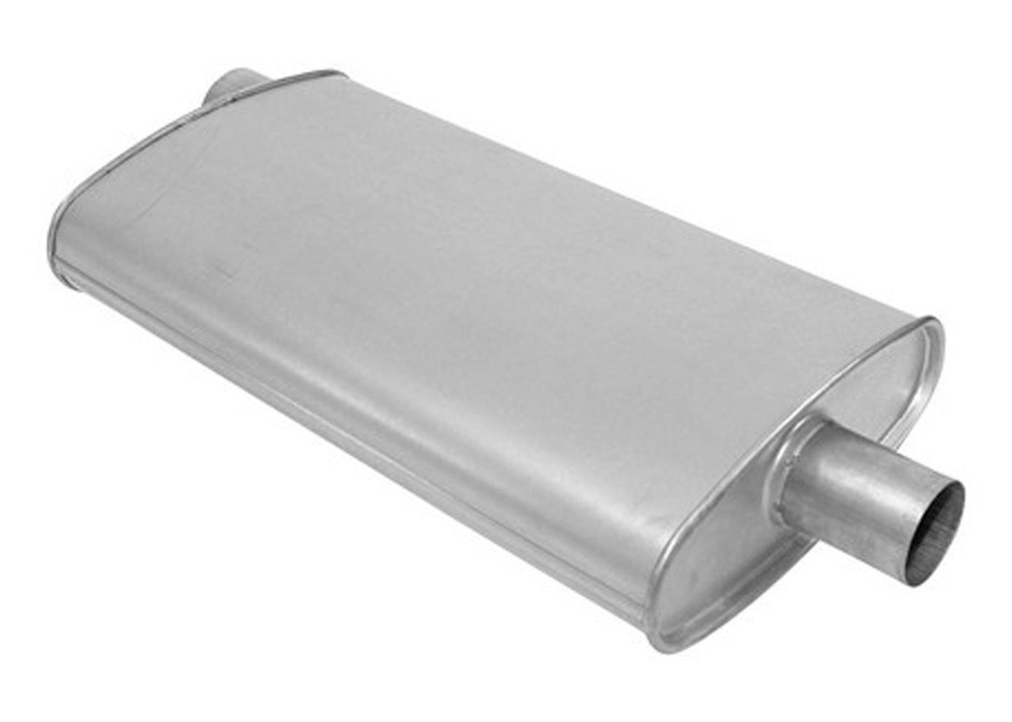 (2) 10 1/2" Oval Universal Muffler 26" OAL 2.25ID 2.00ID Offset Center