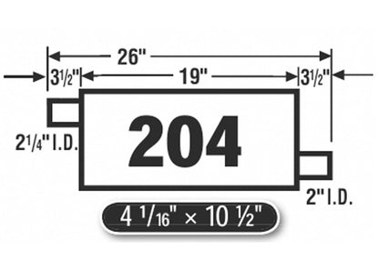(2) 10 1/2" Oval Universal Muffler 26" OAL 2.25ID 2.00ID Offset Offset