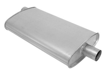 (2) 10 1/2" Oval Universal Muffler 26" OAL 2.50ID 2.25ID Offset Center