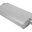 (2) 10 1/2" Oval Universal Muffler 26" OAL 2.50ID 2.25ID Offset Center