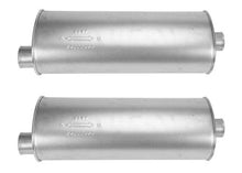 (2) 9" Inch Oval Universal Muffler 25.50" OAL 2.50ID 2.50ID Offset Center