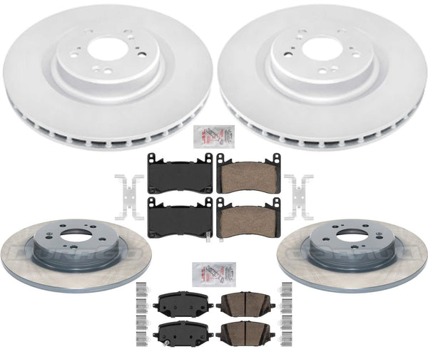 Front & Rear Brake Rotors & Brake Pads For Acura MDX Type S 3.0L 2022-2023 2024