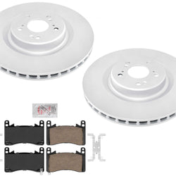 Front Coated Brake Rotors & Brake Pads For Acura MDX Type S 3.0L 2022-2023 2024