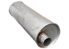 (2) 7" Inch Round Universal Muffler 28.0" OAL 2.25ID 2.25ID Center Offset