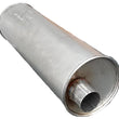 (2) 7" Inch Round Universal Muffler 28.0" OAL 2.50ID 2.50ID Center Offset