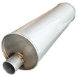(2) 7" Inch Round Universal Muffler 28.0" OAL 3.00ID 3.00ID Center Offset