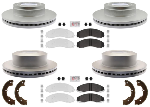 Fleet Galvanized Brake Pads Coated Rotors FOR 17-22 Ford F450 F550 Super Duty