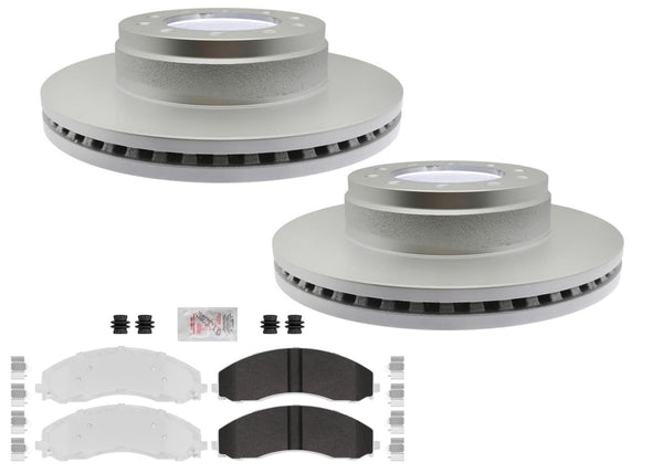 Fleet Front Galvanized Brake Pads Coated Rotors FOR Ford F450 Super Duty 17-22